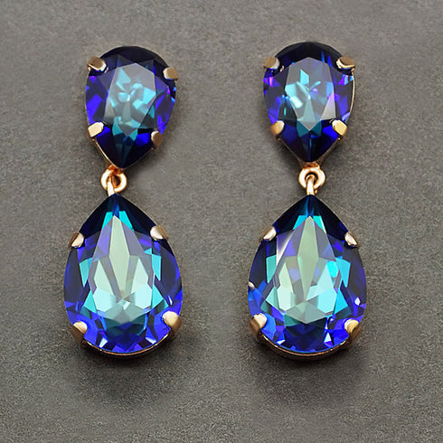 Auskari "Kristāla Lāse III (Bermuda Blue)" ar Swarovski™ kristāliem
